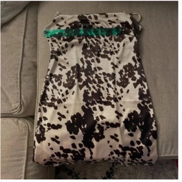 Cow Animal Boho Sateen Cowl Hip Hipster Hippie Chic Glam Art Hip Mini Slip Dress - Picture 4 of 8
